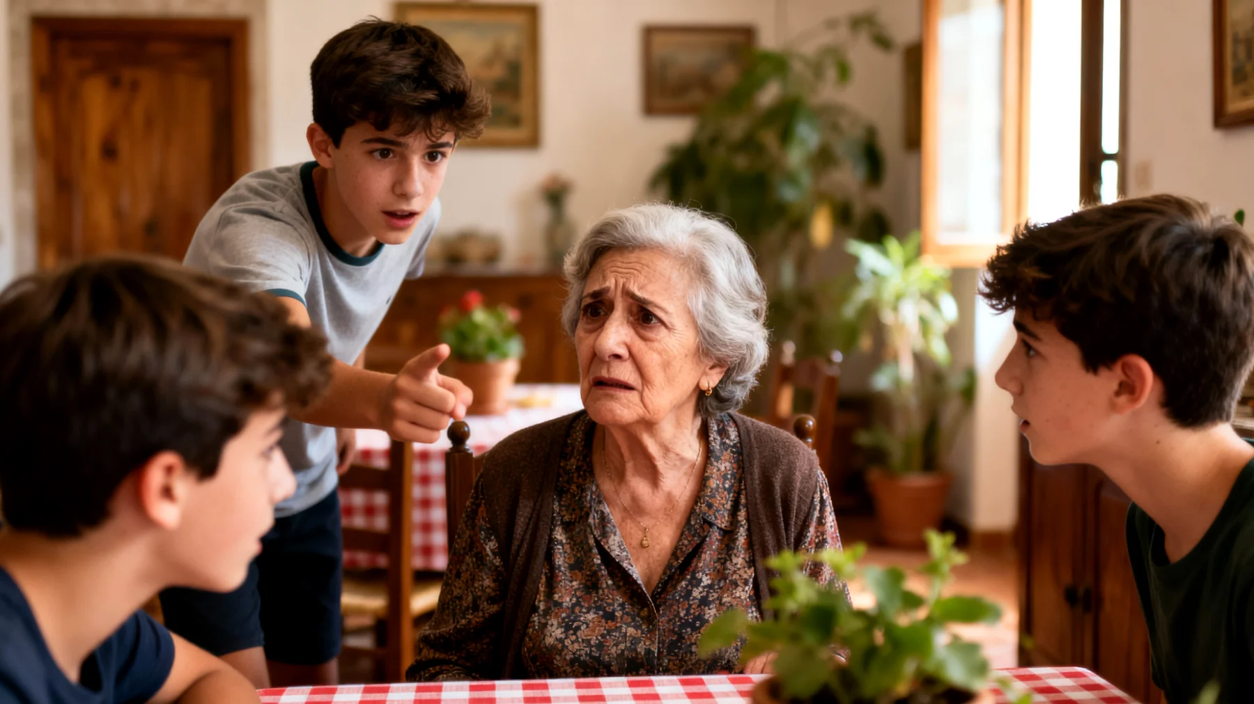 Nonna che non riesce a stabilire confini chiari con nipoti adolescenti, cedendo costantemente alle loro richieste per paura di deluderli o perdere il loro affetto"